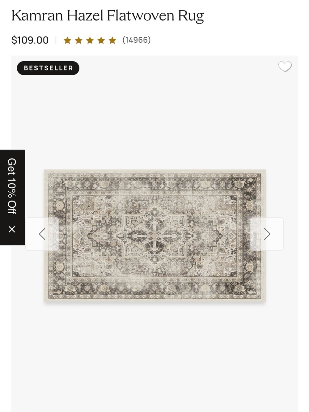 Kamran Hazel Flatwoven Rug in Cream and Gray